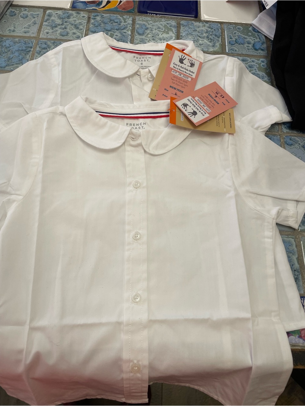GIRLS French Toast White Short-Sleeve Button-Down Uniform Top - 2 pack